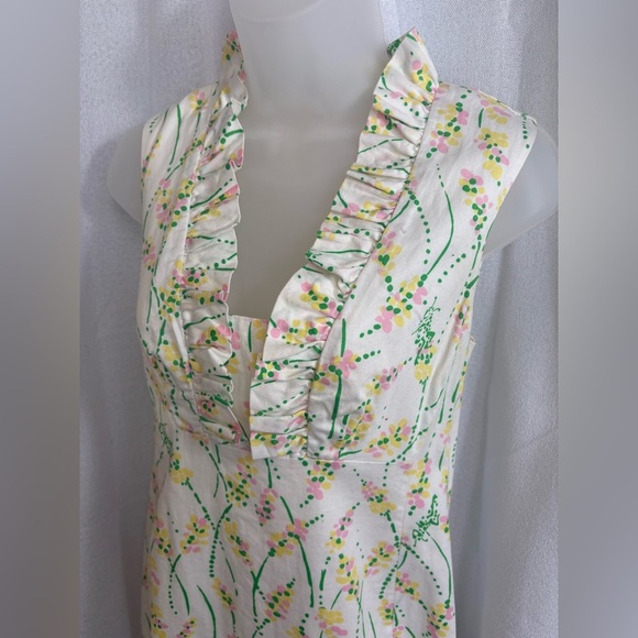 Lilly Pulitzer Adeline Ruffle‎ Grass Shift Dress Size 0 EUC 0319 - Picture 3 of 12
